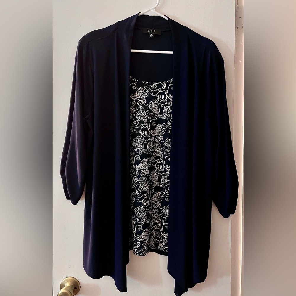 NAÏF navy blue one piece blouse